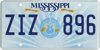 MS license plate ZIZ896