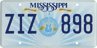 MS license plate ZIZ898