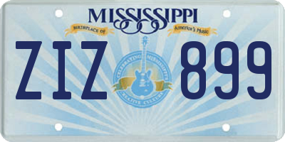 MS license plate ZIZ899