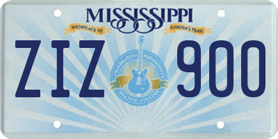 MS license plate ZIZ900