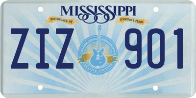 MS license plate ZIZ901
