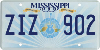 MS license plate ZIZ902