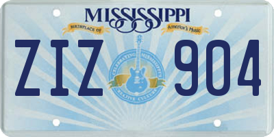 MS license plate ZIZ904
