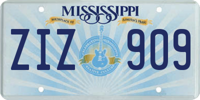 MS license plate ZIZ909