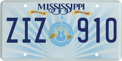 MS license plate ZIZ910