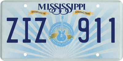 MS license plate ZIZ911