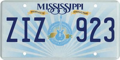 MS license plate ZIZ923