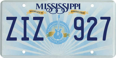 MS license plate ZIZ927