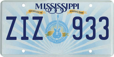 MS license plate ZIZ933