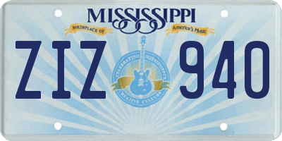 MS license plate ZIZ940