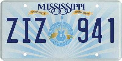 MS license plate ZIZ941