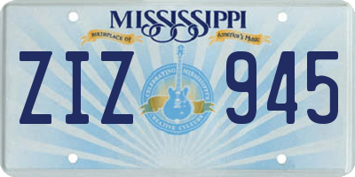 MS license plate ZIZ945