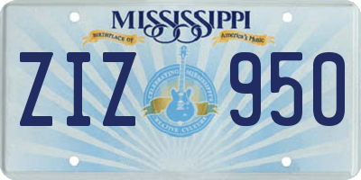 MS license plate ZIZ950