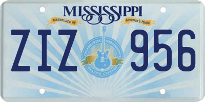MS license plate ZIZ956