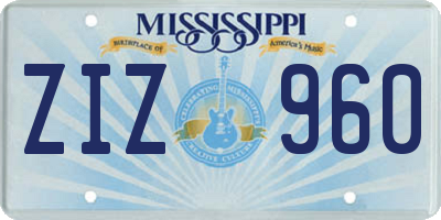 MS license plate ZIZ960