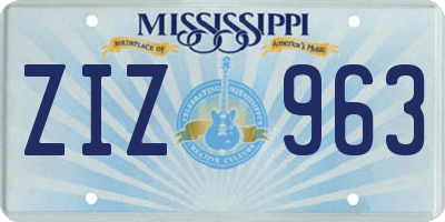 MS license plate ZIZ963