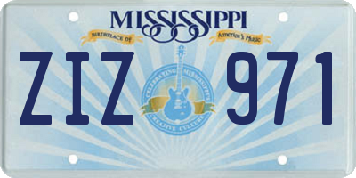 MS license plate ZIZ971