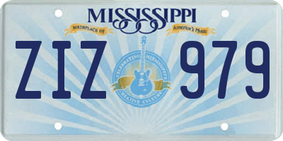 MS license plate ZIZ979