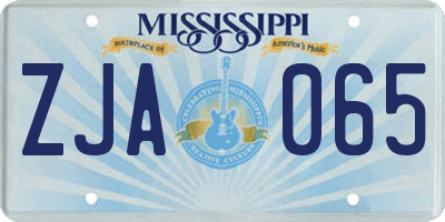 MS license plate ZJA065