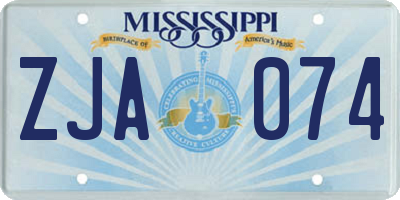 MS license plate ZJA074