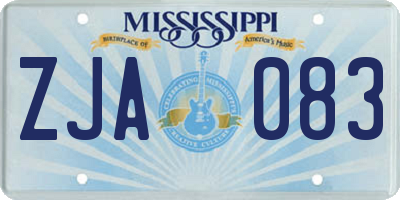 MS license plate ZJA083