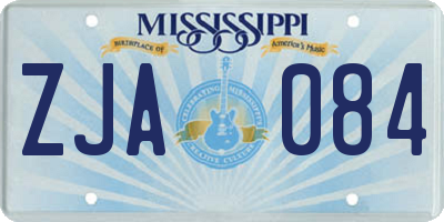 MS license plate ZJA084