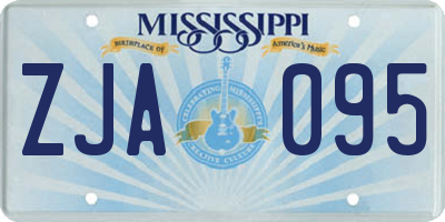 MS license plate ZJA095