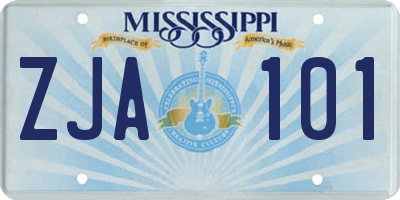 MS license plate ZJA101