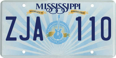 MS license plate ZJA110