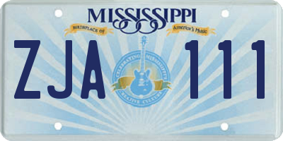 MS license plate ZJA111