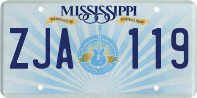 MS license plate ZJA119
