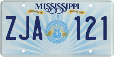 MS license plate ZJA121