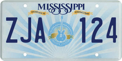 MS license plate ZJA124