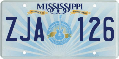 MS license plate ZJA126