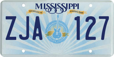 MS license plate ZJA127