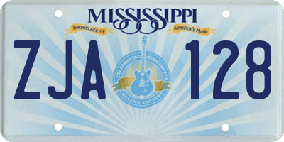 MS license plate ZJA128