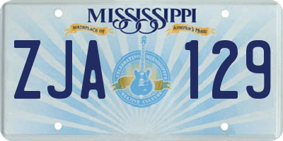 MS license plate ZJA129