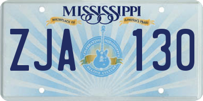 MS license plate ZJA130
