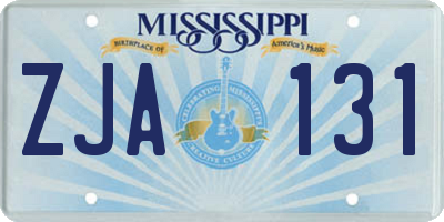 MS license plate ZJA131