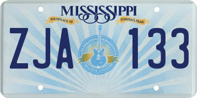 MS license plate ZJA133
