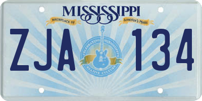MS license plate ZJA134