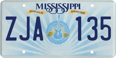 MS license plate ZJA135