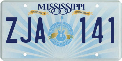 MS license plate ZJA141