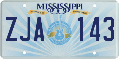 MS license plate ZJA143