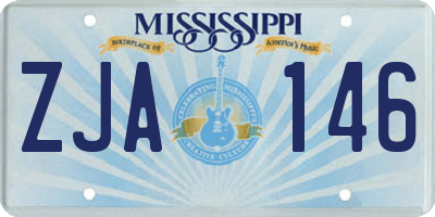 MS license plate ZJA146