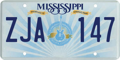 MS license plate ZJA147