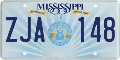 MS license plate ZJA148
