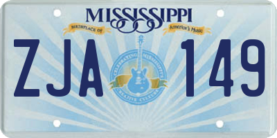 MS license plate ZJA149