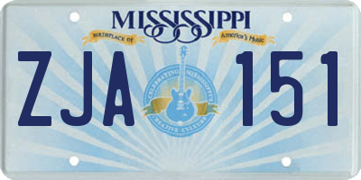 MS license plate ZJA151
