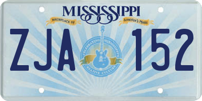 MS license plate ZJA152